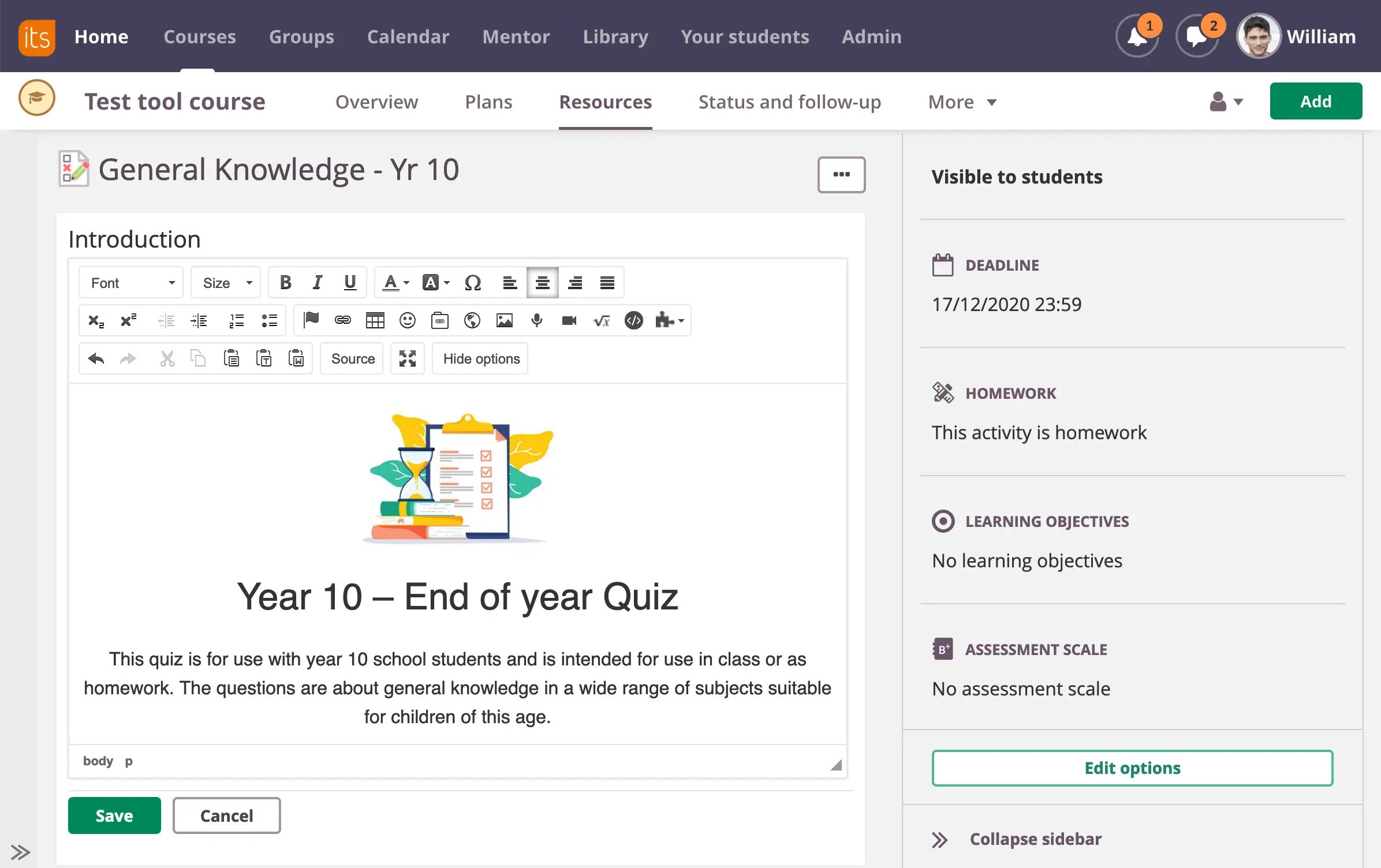 Assessment itslearning